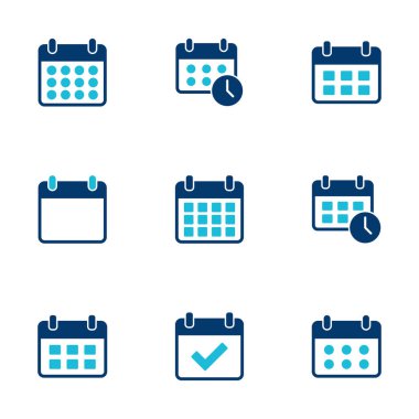 Takvim simgesi vektörü beyaz arkaplanda izole edildi. Takvim sembolü. Takvim vektör simgesi. Son teslim tarihi. Randevu. Süre