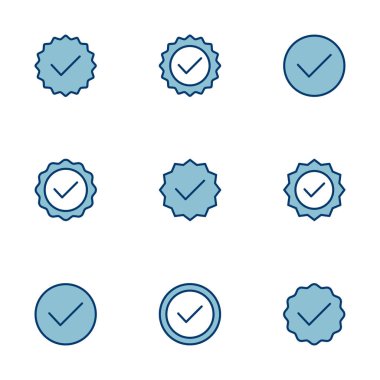 Beyaz arkaplanda izole edilmiş simge vektörü. Onaylı Madalya Simgesi vektörü. işaretle