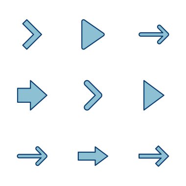 Ok simgesi vektörü beyaz arkaplanda izole edildi. Ok sembolü. Ok vektör simgesi