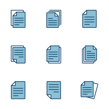 Beyaz arkaplanda izole edilmiş belge simgesi vektörü. Kağıt ikonu. Dosya Simgesi