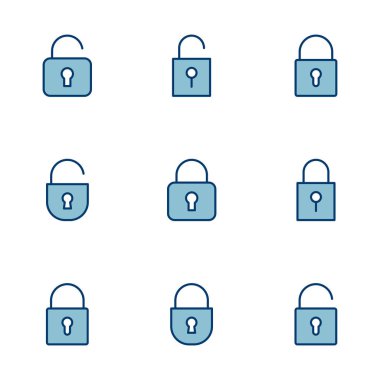 Simge vektörünü beyaz arkaplanda izole et. Şifreleme simgesi. Güvenlik sembolü. Güvenli. Özel