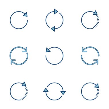Beyaz arkaplanda izole edilmiş simge vektörünü tazele. Simge vektörünü yeniden yükle. Simgeyi güncelle. simgeyi dönüştür