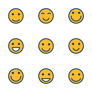 Beyaz arka planda izole edilmiş gülümse ikon vektörü. Gülümse vektör simgesi. Duygusal Simge vektörü. Emoji.