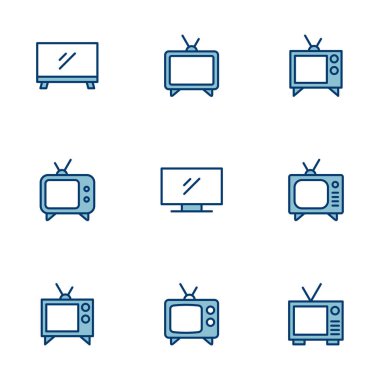 Beyaz arkaplanda izole edilmiş televizyon simgesi vektörü. Televizyon simgesi