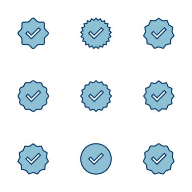 Doğrulanmış simge vektörü beyaz arkaplanda izole edildi. Doğrulama işareti. onaylanmış simge