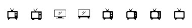 Beyaz arkaplanda izole edilmiş televizyon simgesi vektörü. Televizyon simgesi