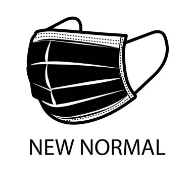 Sağlık ve Tıbbi Yüz Maskesi Kişisel Koruyucu Ekipman ikonu solunum maskeli..