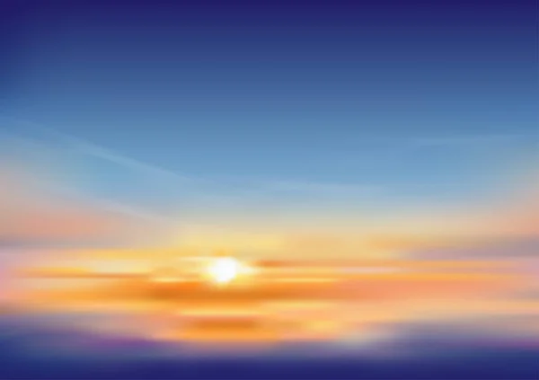 Coucher Soleil Dans Ciel Eveing Avec Orange Jaune Violet Paysage — Image vectorielle