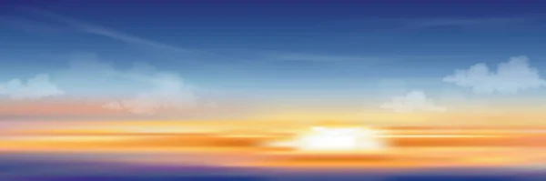 Zachód Słońca Wieczorem Pomarańczowym Żółtym Fioletowym Kolorem Dramatyczny Krajobraz Zmierzchu — Wektor stockowy