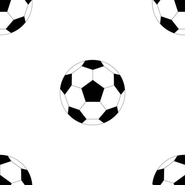 Seamless Football Isolated White Background Pattern Soccer Ball Icon Flat — Stock Vector