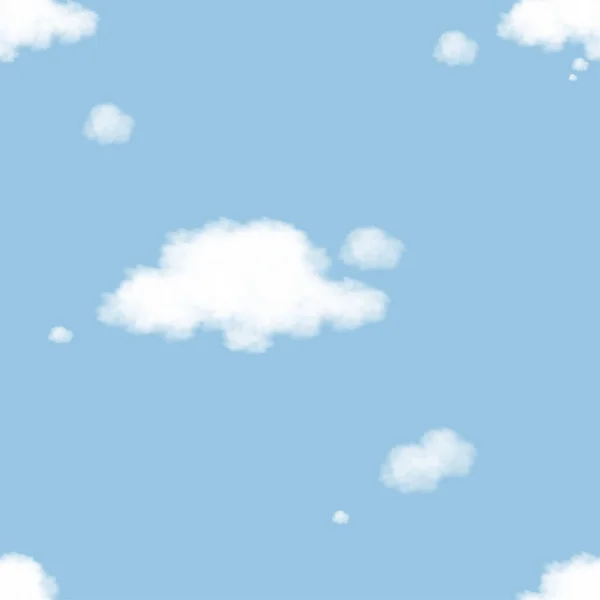 思考の雲青い空の背景にシームレス 孤立パターンバブルを考えます エンドレスホワイトブランクスピーチ ベクトルイラスト3Dふわふわの雲 子供のためのベクトルイラスト — ストックベクタ