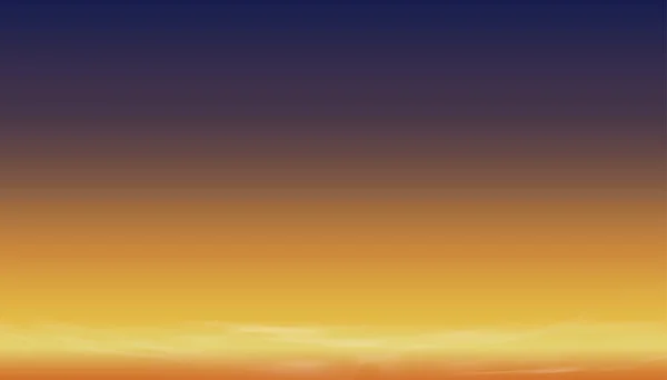 Tramonto Cielo Crepuscolo Serata Con Arancione Giallo Viola Scuro Colore — Vettoriale Stock