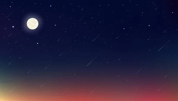 Ramadan Kareem Card Design Background Dramatic Night Crescent Moon Star — 스톡 벡터