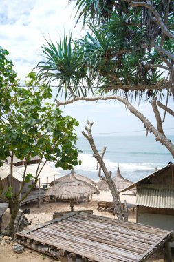 Beautiful view of Watu lumbung beach in Gunung kidul, Yogyakarta. White sandy beach.