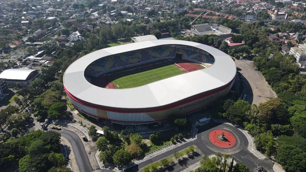 Elegant Aerial View Football Field Manahan Stadium Solo Solo Indonesia — Foto de Stock