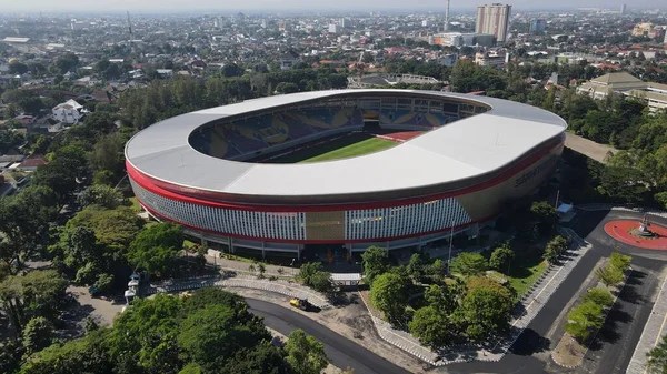 Elegant Aerial View Football Field Manahan Stadium Solo Solo Indonesia — Stock Photo, Image