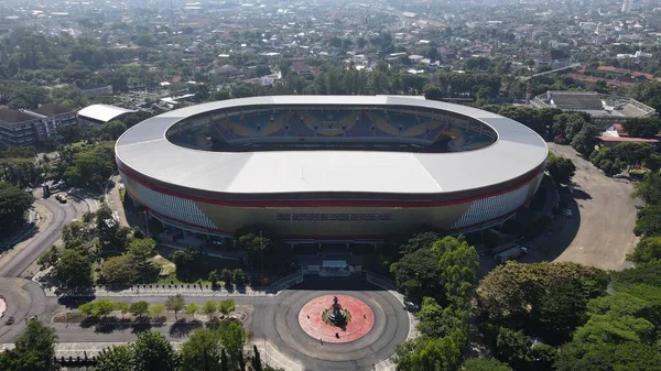 Elegant Aerial View Football Field Manahan Stadium Solo Solo Indonesia —  Fotos de Stock