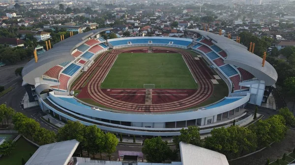 Légi Felvétel Mandala Krida Stadion Pompája Ami Yogyakarta Támogatóinak Büszkesége — Stock Fotó