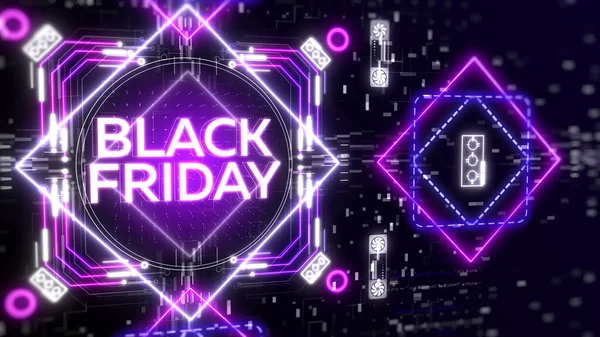 Black friday sale banner. Cyber style illustration. Business and finance theme — Stock Photo, Image