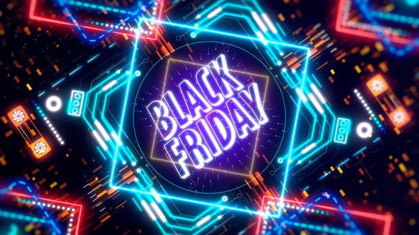 Colorful black friday sale sign illustration. Advertising concept background — Stock Photo, Image