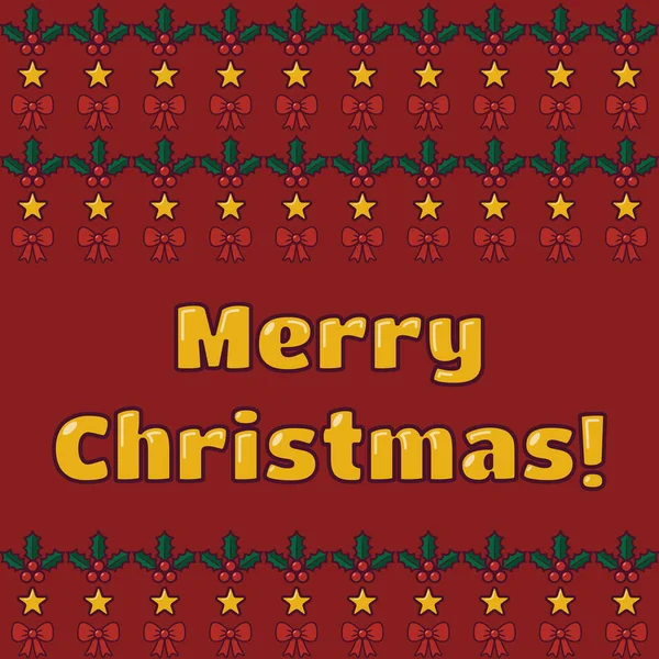 Frohe Weihnachtsgrüße auf hässlichem Pullover-Hintergrund. — Stockvektor