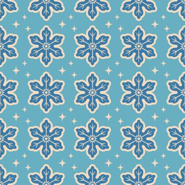 Snowflake ornament. Abstract christmas seamless pattern. For decoration, print