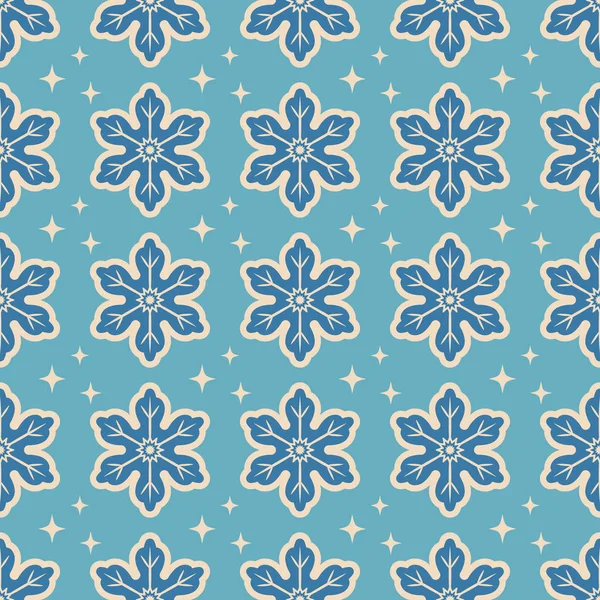 Snowflake ornament. Abstract christmas seamless pattern. For decoration, print