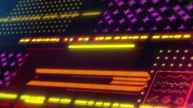 Siberpunk hud arka plan animasyonu. Gelecekçi bilgisayar ekranı arayüzü.