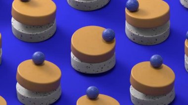 Lezzetli şekerli keklerle dolu renkli bir arka plan. Döngü canlandırma 3d canlandırmasıName