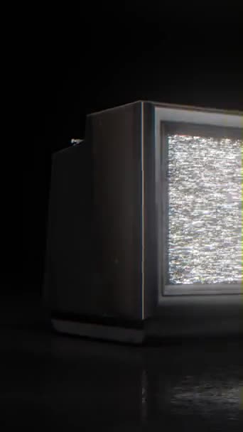 Vintage TV loop animazione sfondo. Rumore bianco sullo schermo della TV. rendering 3d — Video Stock