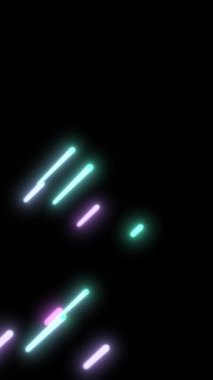 Moda tasarımı geçmişe dönük animasyon. Neon hatları. Oyun ve teknoloji