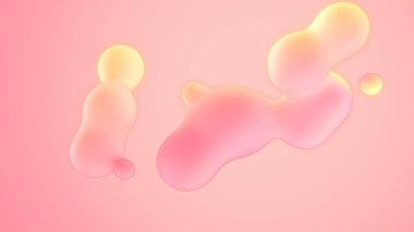 Soyut 3D arkaplan. Kürelerin üzerindeki pastel pembe gradyan. En düşük tasarım