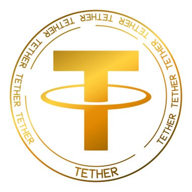 Tether cryptocurrency vector sign. Blockchain currency symbol illustration clipart