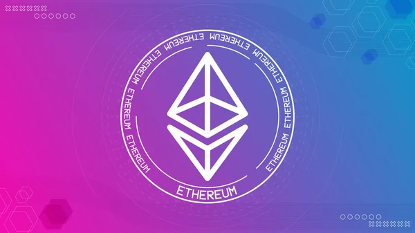 Ethereum cryptocurrency vector background. Blockchain currency sign illustration — стоковий вектор