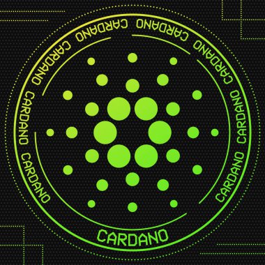 Cardano şifreleme vektör sembolü. Engelleme para birimi logosu illüstrasyonu