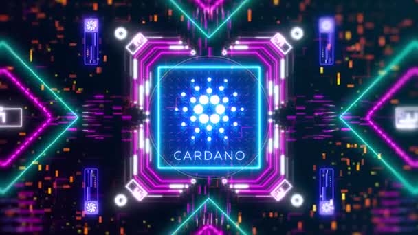 Cardano e Ada decentrato Blockchain. Client software per la criptovaluta — Video Stock