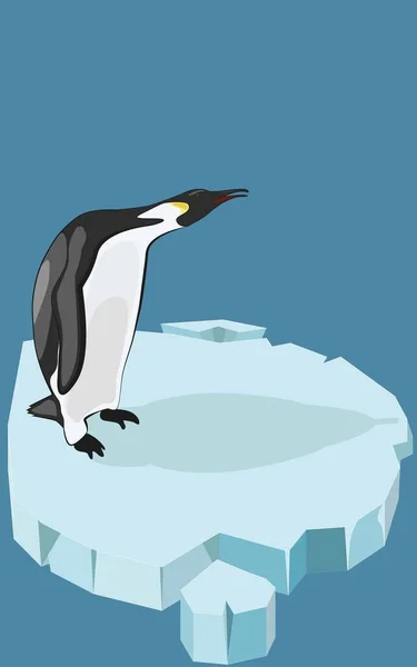 Turizm, penguen buz kütlesi üzerinde duruyor, vektör grafikleri