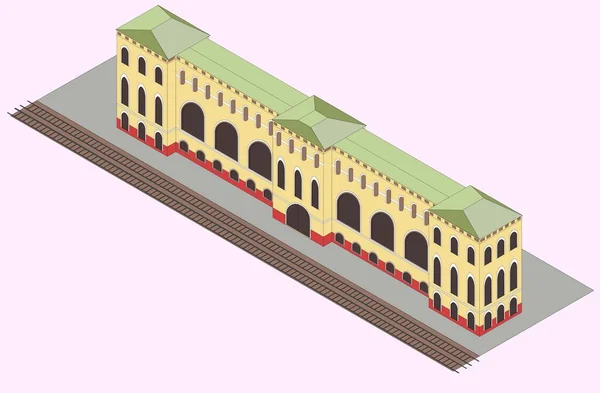 gerçekçi tren istasyonu vektör grafikleri