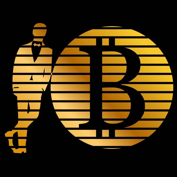 Bitcoin şifreleme altın vektör grafikleri