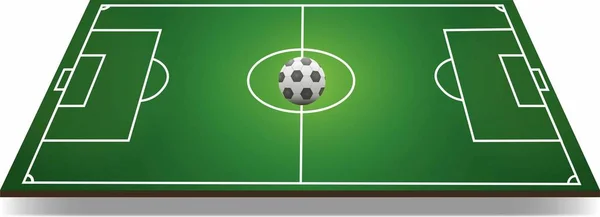 Futbol sahasında top var.