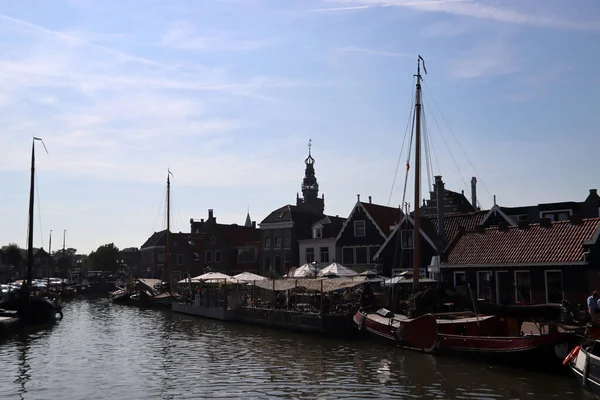 Beautiful Dutch City Water Classic Dutch Architecture Sunny Day City — Stock Photo, Image