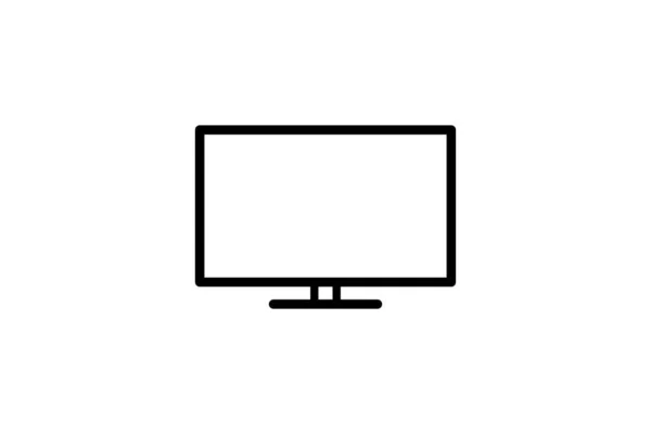 Televizyon ikonu. Vektör doğrusal işareti, sembol, mobil konsept ve web tasarımı için televizyon logosu. Ev aletleri, aletler ve elektronik eşya mağazasının web sitesi için simge.