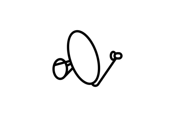 Icône parabolique. Signe vectoriel linéaire, symbole, logo de antenne parabolique pour concept mobile et web design. Icône pour le site du magasin d'appareils électroménagers, gadgets et électronique. — Image vectorielle