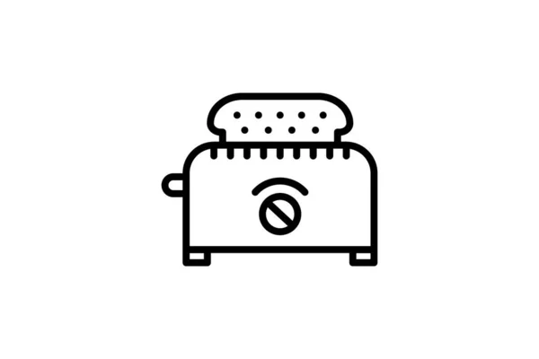 Toaster icon. Vector linear sign, symbol, logo of kitchen toaster for mobile concept and web design. Icon for the website of the store of household appliances, gadgets and electronics. — Stock Vector