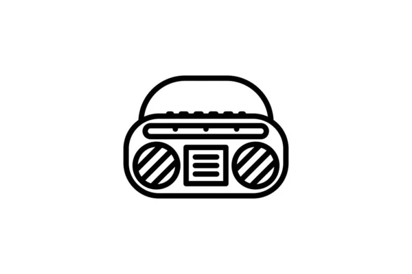 Icono Boombox. Signo lineal vectorial, símbolo, logotipo de la caja de la pluma para el concepto móvil y el diseño web. Icono para el sitio web de la tienda de electrodomésticos, aparatos y electrónica. — Vector de stock