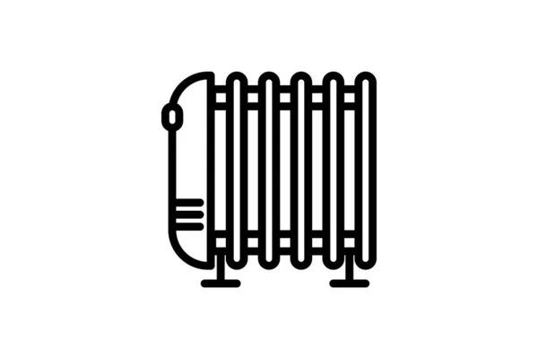 Isıtıcı simgesi. Vektör doğrusal işareti, sembol, taşınabilir konsept ve web tasarımı için ısıtıcı logosu. Ev aletleri, aletler ve elektronik eşya mağazasının web sitesi için simge. — Stok Vektör