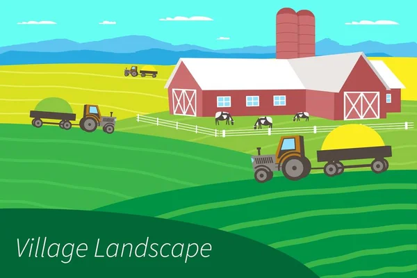 Bauernhof, Gartenarbeit, landwirtschaftliches Konzept — Stockvektor