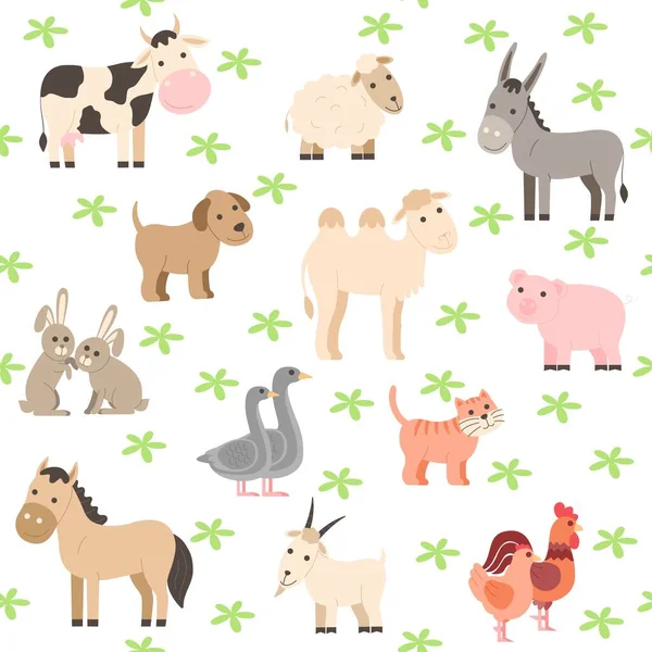 farm animals vector pattern