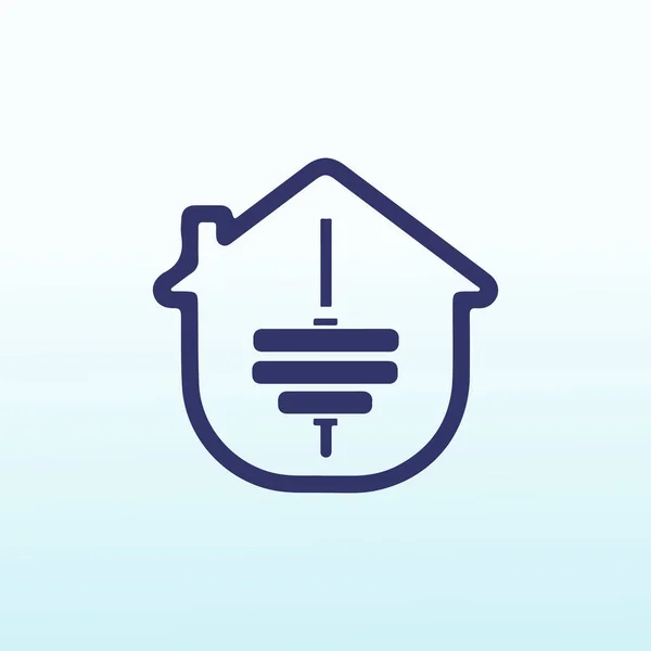 Eco Homes Fitness Dumbbell Icon Logo Design — Stock Vector