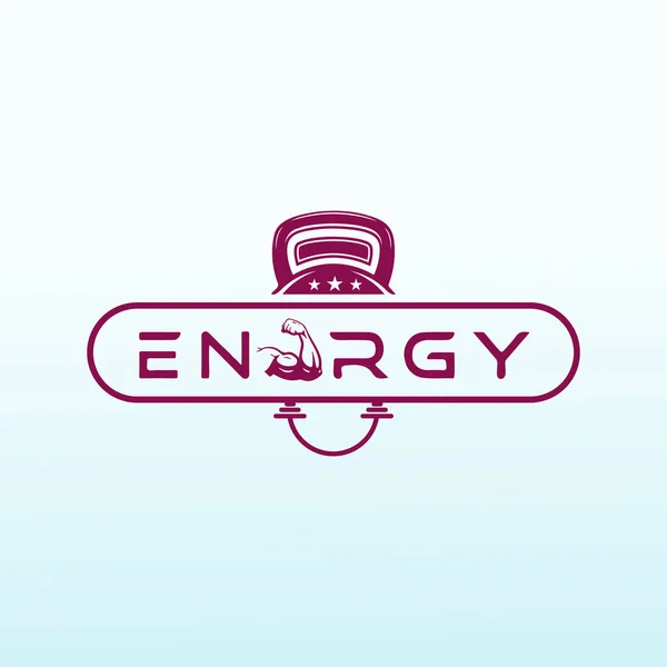 フィットネスアイコンとエネルギーロゴデザイン — ストックベクタ